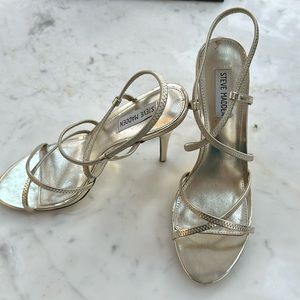Gold Steve Madden Strappy Sandal Heels Size 10